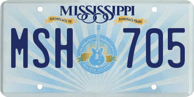 MS license plate MSH705