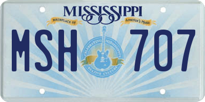 MS license plate MSH707