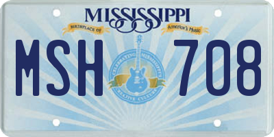 MS license plate MSH708