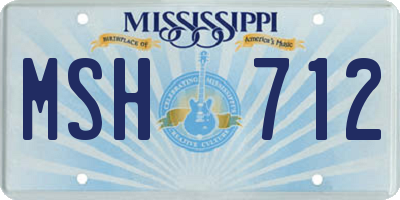 MS license plate MSH712