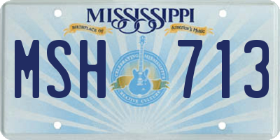 MS license plate MSH713