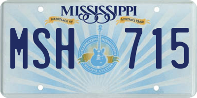 MS license plate MSH715