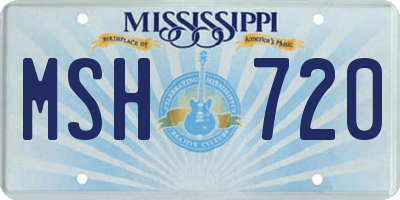 MS license plate MSH720