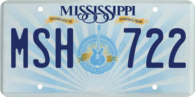 MS license plate MSH722
