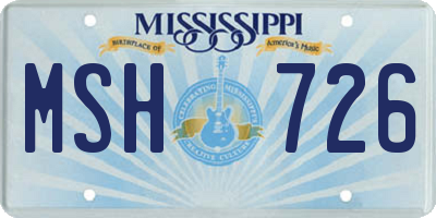 MS license plate MSH726