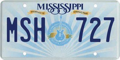 MS license plate MSH727