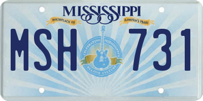 MS license plate MSH731