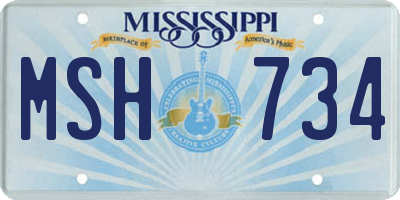 MS license plate MSH734