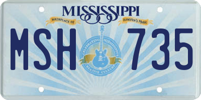 MS license plate MSH735