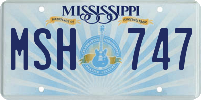 MS license plate MSH747