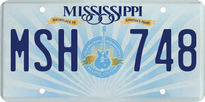 MS license plate MSH748