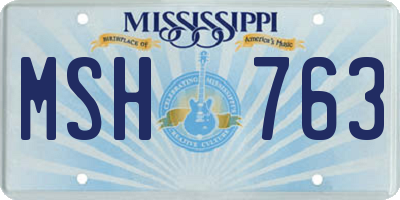 MS license plate MSH763