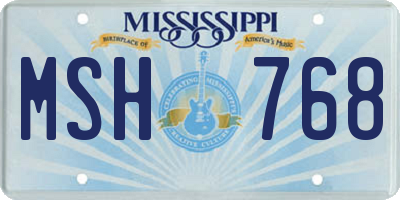 MS license plate MSH768