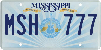 MS license plate MSH777