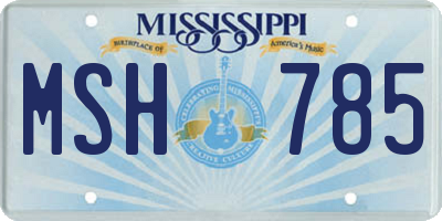 MS license plate MSH785