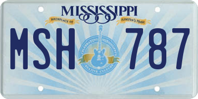 MS license plate MSH787