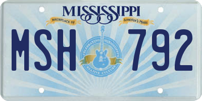 MS license plate MSH792