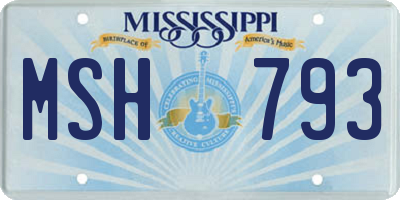 MS license plate MSH793