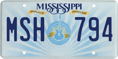 MS license plate MSH794
