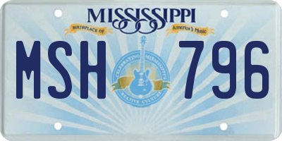 MS license plate MSH796