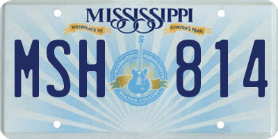 MS license plate MSH814