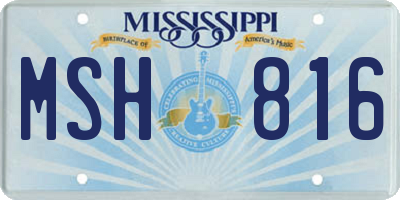 MS license plate MSH816