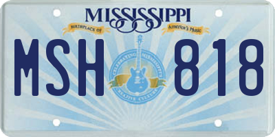 MS license plate MSH818