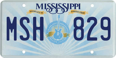 MS license plate MSH829