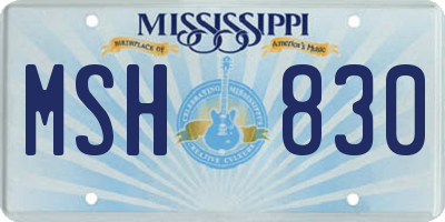 MS license plate MSH830