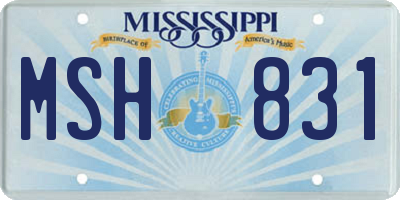MS license plate MSH831