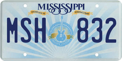 MS license plate MSH832