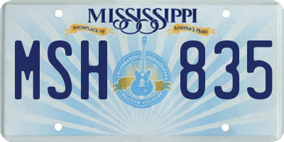 MS license plate MSH835