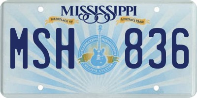 MS license plate MSH836