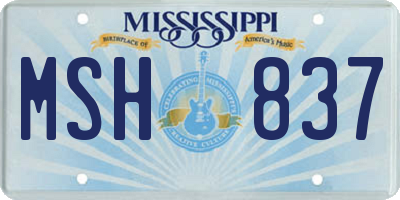 MS license plate MSH837