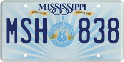 MS license plate MSH838