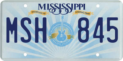 MS license plate MSH845