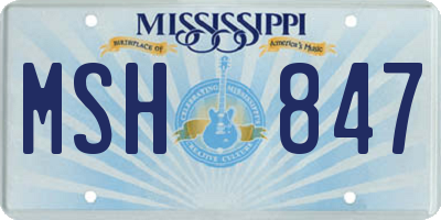 MS license plate MSH847
