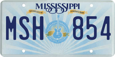 MS license plate MSH854