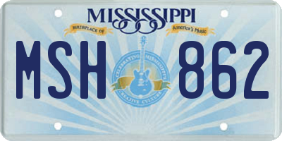 MS license plate MSH862