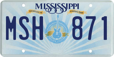 MS license plate MSH871