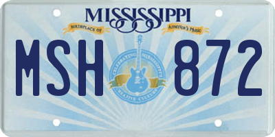 MS license plate MSH872