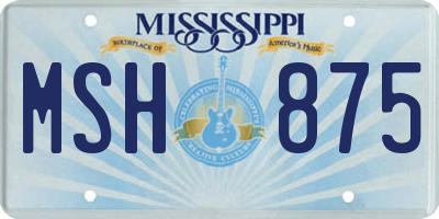MS license plate MSH875