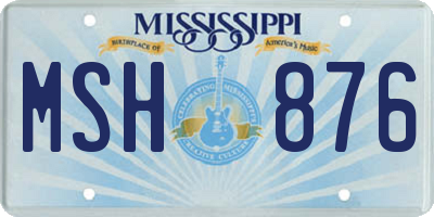 MS license plate MSH876