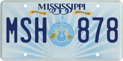 MS license plate MSH878