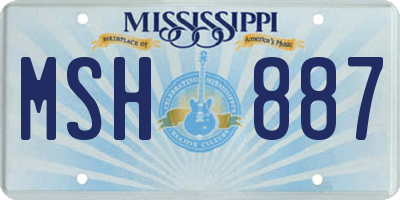 MS license plate MSH887