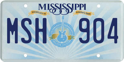 MS license plate MSH904