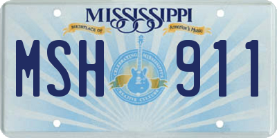 MS license plate MSH911