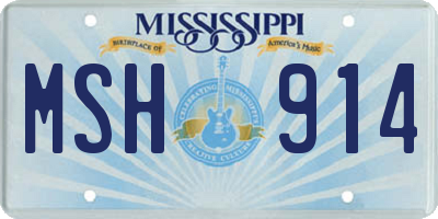 MS license plate MSH914