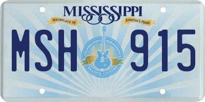 MS license plate MSH915