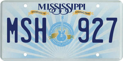 MS license plate MSH927